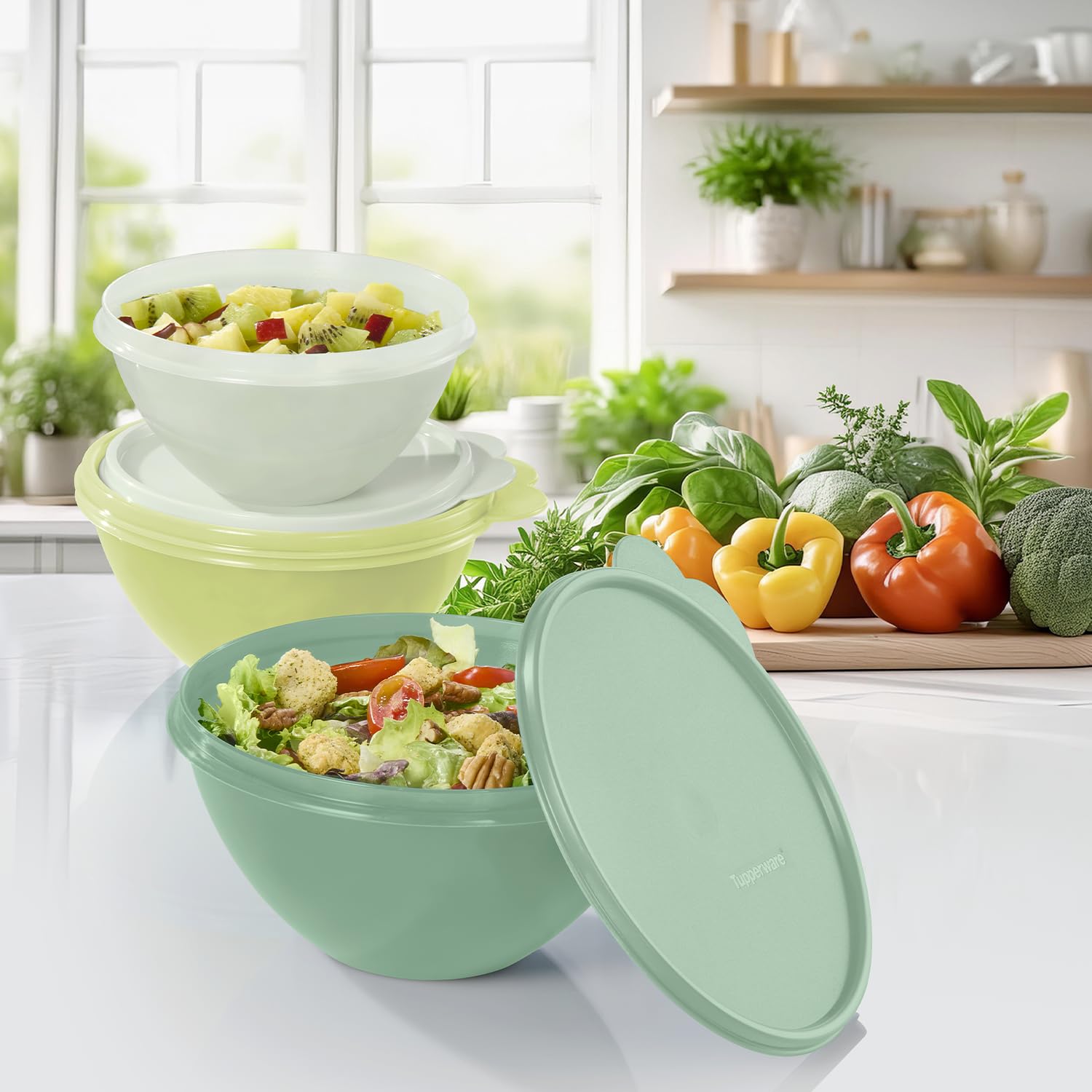 Tupperware Heritage Wonderlier 6 Piece Food Storage Bowl Set in